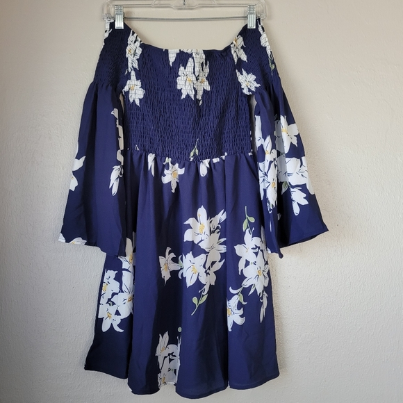 ONEYIM Floral Off Shoulder Dress Size Large - Picture 1 of 11